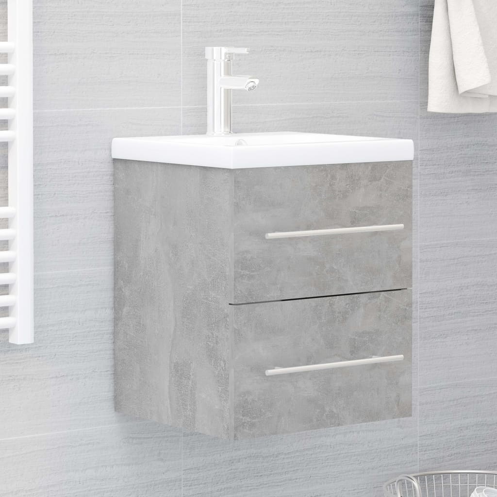 vidaXL Sink Cabinet Concrete Grey 41x38.5x48 cm Engineered Wood