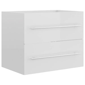 vidaXL Sink Cabinet High Gloss White 60x38.5x48 cm Engineered Wood