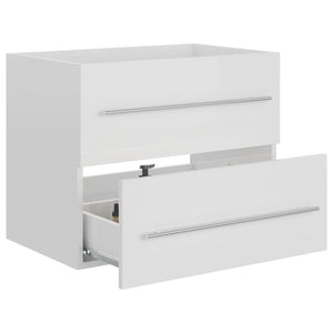 vidaXL Sink Cabinet High Gloss White 60x38.5x48 cm Engineered Wood