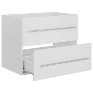 vidaXL Sink Cabinet High Gloss White 60x38.5x48 cm Engineered Wood