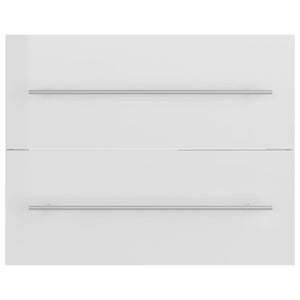 vidaXL Sink Cabinet High Gloss White 60x38.5x48 cm Engineered Wood