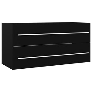 vidaXL Sink Cabinet Black 100x38.5x48 cm Engineered Wood