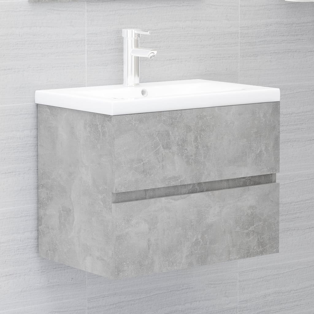 vidaXL Sink Cabinet Concrete Grey 60x38.5x45 cm Engineered Wood