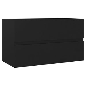 vidaXL Sink Cabinet Black 80x38.5x45 cm Engineered Wood