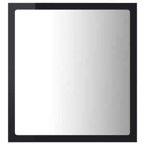 vidaXL LED Bathroom Mirror High Gloss Black 40x8.5x37 cm Acrylic