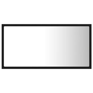 vidaXL LED Bathroom Mirror Black 80x8.5x37 cm Acrylic