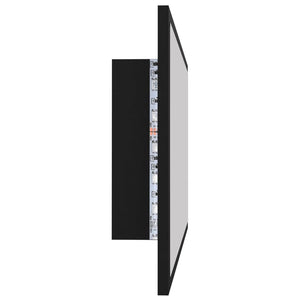 vidaXL LED Bathroom Mirror Black 80x8.5x37 cm Acrylic