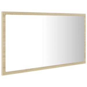 vidaXL LED Bathroom Mirror Sonoma Oak 80x8.5x37 cm Acrylic