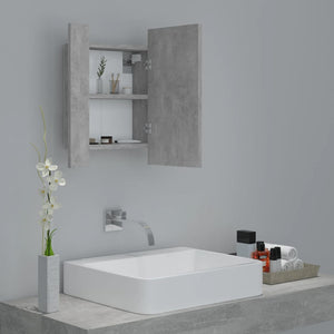 vidaXL LED Bathroom Mirror Cabinet Concrete Grey 40x12x45 cm Acrylic