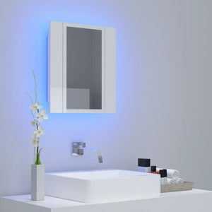 vidaXL LED Bathroom Mirror Cabinet High Gloss White 40x12x45 cm Acrylic