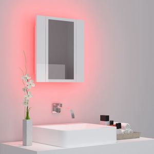 vidaXL LED Bathroom Mirror Cabinet High Gloss White 40x12x45 cm Acrylic