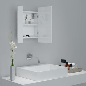 vidaXL LED Bathroom Mirror Cabinet High Gloss White 40x12x45 cm Acrylic