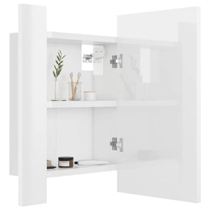 vidaXL LED Bathroom Mirror Cabinet High Gloss White 40x12x45 cm Acrylic