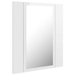 vidaXL LED Bathroom Mirror Cabinet High Gloss White 40x12x45 cm Acrylic