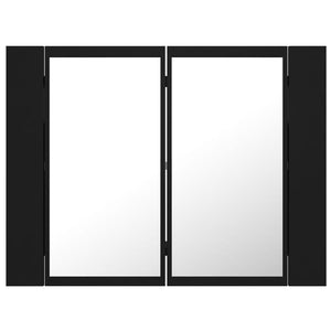 vidaXL LED Bathroom Mirror Cabinet Black 60x12x45 cm Acrylic