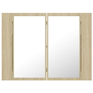 vidaXL LED Bathroom Mirror Cabinet Sonoma Oak 60x12x45 cm Acrylic