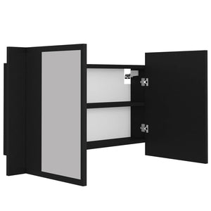 vidaXL LED Bathroom Mirror Cabinet Black 80x12x45 cm Acrylic