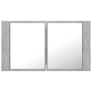 vidaXL LED Bathroom Mirror Cabinet Concrete Grey 80x12x45 cm Acrylic