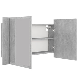 vidaXL LED Bathroom Mirror Cabinet Concrete Grey 80x12x45 cm Acrylic