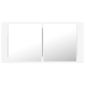 vidaXL LED Bathroom Mirror Cabinet White 90x12x45 cm Acrylic