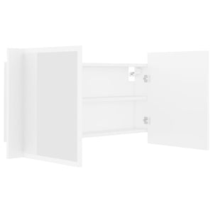 vidaXL LED Bathroom Mirror Cabinet White 90x12x45 cm Acrylic