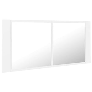 vidaXL LED Bathroom Mirror Cabinet White 100x12x45 cm Acrylic