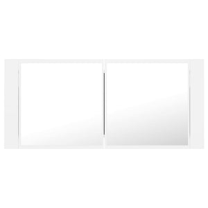 vidaXL LED Bathroom Mirror Cabinet White 100x12x45 cm Acrylic