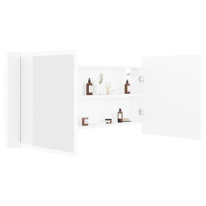 vidaXL LED Bathroom Mirror Cabinet White 100x12x45 cm Acrylic