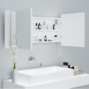 vidaXL LED Bathroom Mirror Cabinet White 100x12x45 cm Acrylic