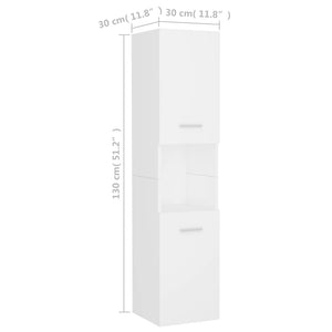 vidaXL Bathroom Cabinet White 30x30x130 cm Engineered Wood