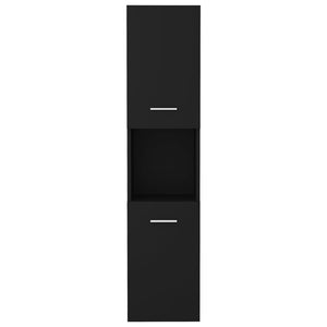 vidaXL Bathroom Cabinet Black 30x30x130 cm Engineered Wood