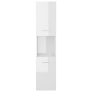 vidaXL Bathroom Cabinet High Gloss White 30x30x130 cm Engineered Wood