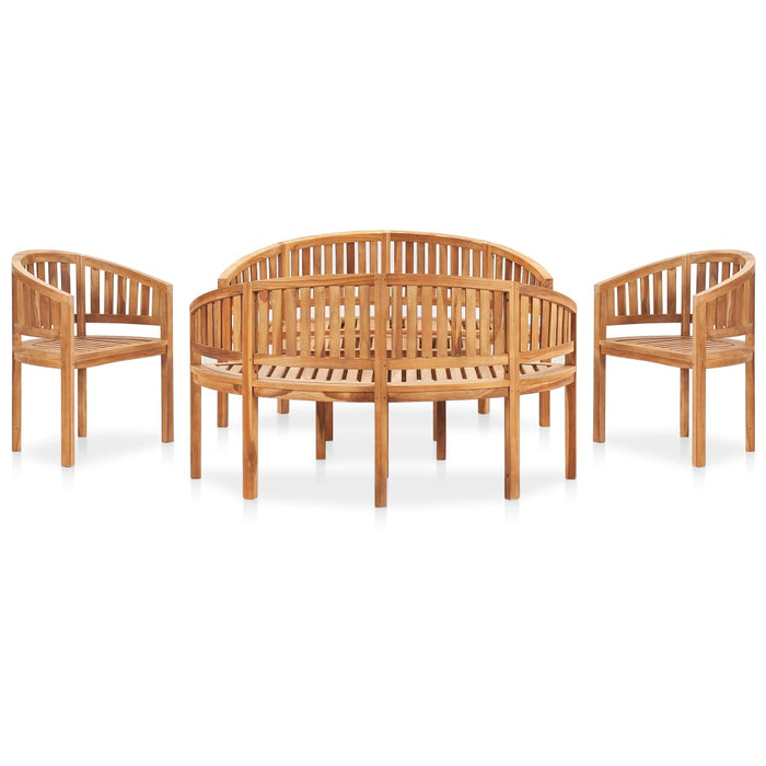 vidaXL 5 Piece Banana Garden Lounge Set Solid Teak Wood