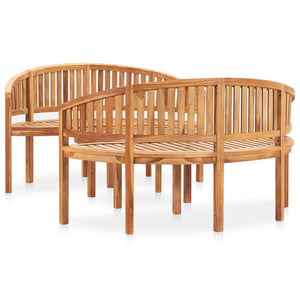 vidaXL 3 Piece Banana Garden Lounge Set Solid Teak Wood