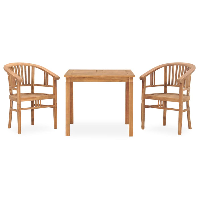 vidaXL 3 Piece Garden Dining Set Solid Teak Wood