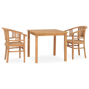 vidaXL 3 Piece Garden Dining Set Solid Teak Wood