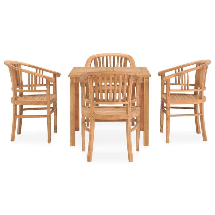 vidaXL 5 Piece Garden Dining Set Solid Teak Wood