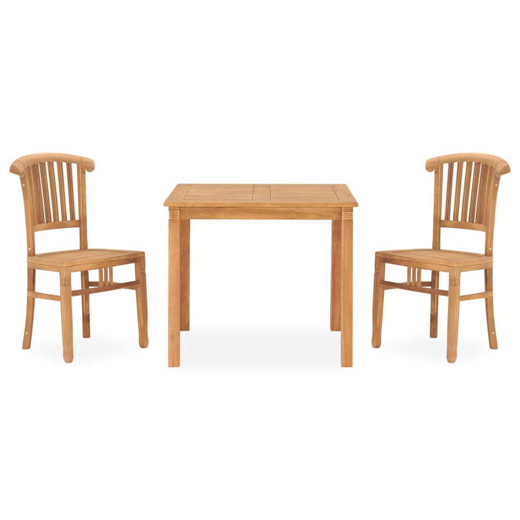 vidaXL 3 Piece Garden Dining Set Solid Teak Wood