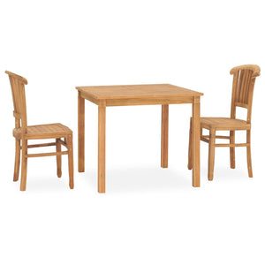 vidaXL 3 Piece Garden Dining Set Solid Teak Wood