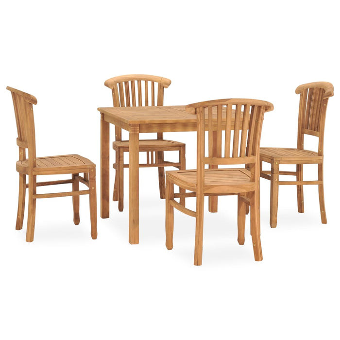 vidaXL 5 Piece Garden Dining Set Solid Teak Wood