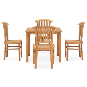 vidaXL 5 Piece Garden Dining Set Solid Teak Wood