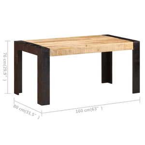 vidaXL Dining Table 160x80x76 cm Solid Mango Wood