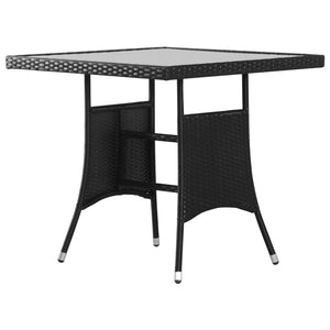 vidaXL 3 Piece Garden Dining Set Poly Rattan Black