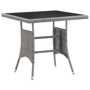 vidaXL 3 Piece Garden Dining Set Poly Rattan Anthracite & Grey