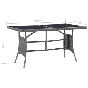 vidaXL 7 Piece Garden Dining Set Poly Rattan Anthracite & Grey