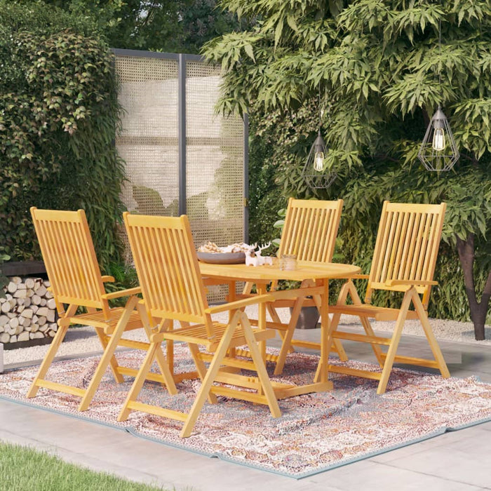 vidaXL 5 Piece Garden Dining Set Solid Teak Wood