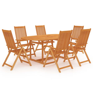 vidaXL 7 Piece Garden Dining Set Solid Teak Wood