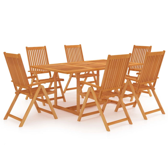 vidaXL 7 Piece Garden Dining Set Solid Teak Wood