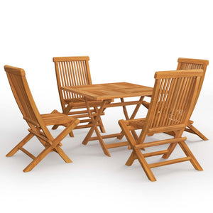 vidaXL 5 Piece Garden Dining Set Solid Teak Wood