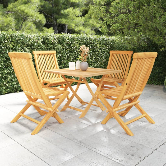 vidaXL 5 Piece Garden Dining Set Solid Teak Wood